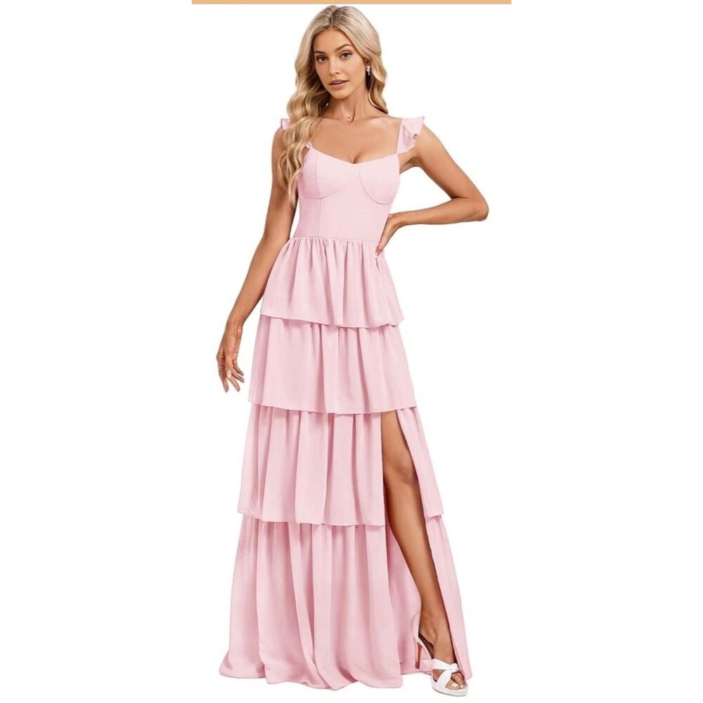 Long Formal Dress With Slit size 16 Pink